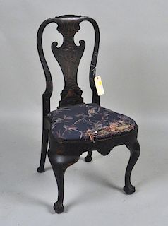 Queen Anne Style Japanned Balloon Seat Side Chair