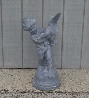 Cast Cement Garden Sculpture of Young Boy