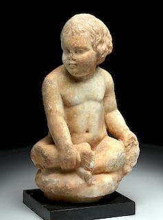 Published Roman Marble Seated Boy w/ Grapes