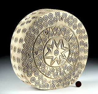 Rare Bactrian Limestone Solar Disc