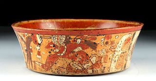 Important Mayan Polychrome Bowl / Glyph on Base