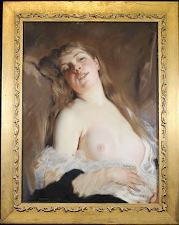L.E. Jardon, 1883 Nude Portrait of a Young Woman