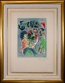 Marc Chagall (1887-1985) "H.C." Lithograph
