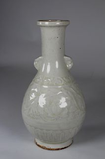Chinese, Glazed Terracotta Floral Vase