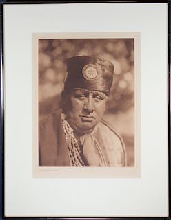 Edward Curtis Photogravure, "John Abbott- Osage"
