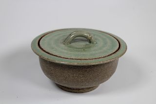 Chinese, Glazed Pottery Covered Bowl