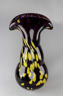 Artist Signed, Murano Style Glass Vase