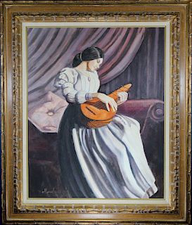 Marcella Nordseth, Painting of Woman with Mandolin