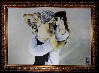 Spanish School Painting of Ballet Dancers, Signed