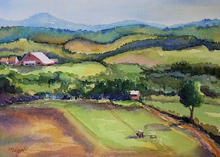 Nagel, 20th C. American Landscape with Farm