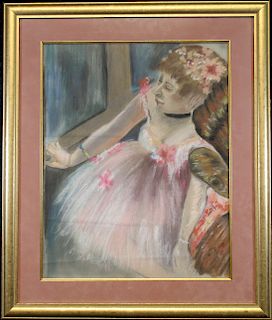 20th C. Signed Pastel Portrait of a Ballet Dancer