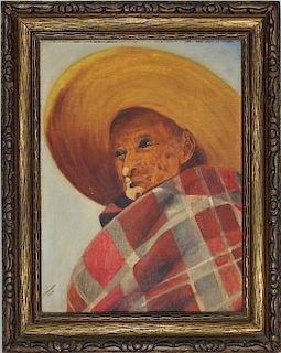 Signed, 1939 Portrait of a Figure w/ Brimmed Hat