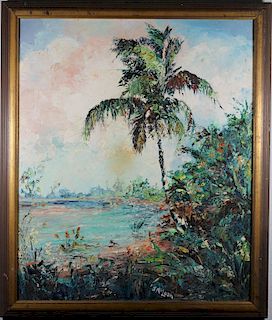 J. McLean, Vintage Florida River Painting