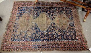 Oriental throw rug, 4' x 5'3".