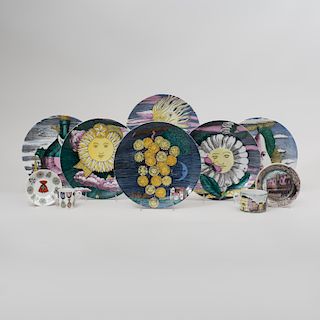 Group of Piero Fornasetti Transfer Printed and Enriched Tablewares