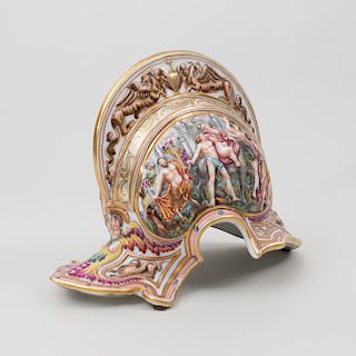 Capodimonte Porcelain Model of Roman Helmet