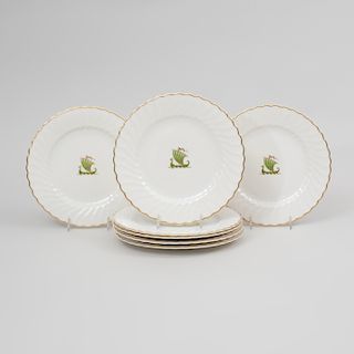 Set of Thirty-Two Syracuse Porcelain Plates in the 'Viking' Pattern