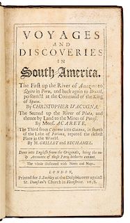 ACUÑA, Cristóbal de (1597-1676?). Voyages and Discoveries in South-America. London, 1698.  FIRST EDITION IN ENGLISH.