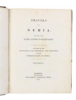 BURCKHARDT, John Lewis (1784-1817). Travels in Nubia. London: John Murray, 1819.