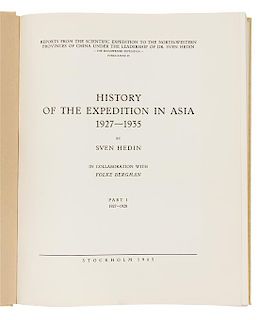 HEDIN, Sven (1865-1952). History of the Expedition in Asia 1927-1935. Stockholm: The Sven Hedin Foundation, 1943-1945. 1ST EDITI