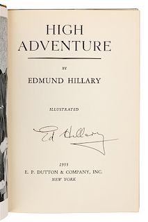 HILLARY, Edmund P, Sir (1919-2008). High Adventure. New York: E.P. Dutton, 1955.