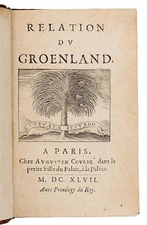 LA PEYRÈRE, Isaac de (1594-1676). Relation du Groenland. Paris: Chez Augustin Courbé, 1647. FIRST EDITION.