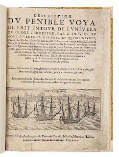 NOORT, Olivier van (1568-1611). Description du Penible Voyage... Amsterdam, 1610. Second edition, JOHN LANDWEHR'S COPY.