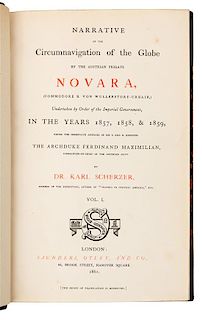 SCHERZER, Karl von. Narrative of the Circumnavigation of the Globe by the Austrian Frigate Novara. London, 1861-3. 1ST ED. IN EN