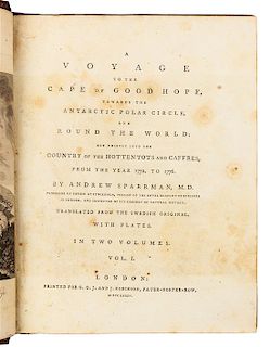 SPARRMAN, Anders (1748-1820). A Voyage to the Cape of Good Hope, towards the Antarctic Polar Circle. London, 1785. FIRST ED. IN