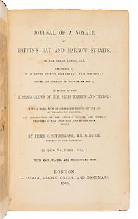 SUTHERLAND, Peter Cormack (1822-1920). Journal of a Voyage in Baffin's Bay and Barrow Straits. London, 1852. FIRST EDITION.