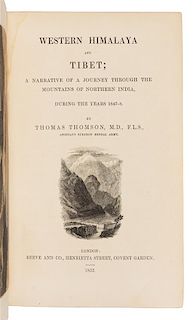 THOMSON, Thomas Richard Heywood (1813-1876). Western Himalaya and Tibet; A Narrative of a Journey... London, 1852. FIRST EDITION