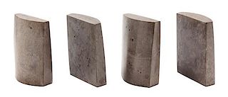 * [BOOKENDS].  Two pair of grey soapstone bookends. Height of each, 8-in.