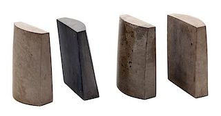 * [BOOKENDS]. Two pair of grey soapstone bookends. Height of each, 8-in.