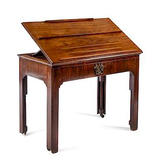 * A Victorian Mahogany Drafting Table Height 31 x width 41 1/2 x depth 23 1/8 inches (closed).