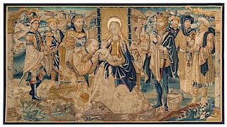 * A Flemish Tapestry Panel Height 49 1/2 x width 91 inches.