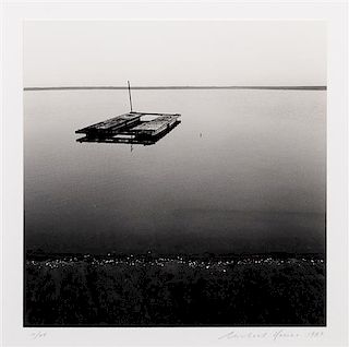 * Michael Kenna, (British, b. 1953), Brine Shrimp Boat, Moss Landing, CA, 1989