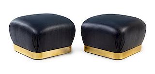 * Late 20th Century, Manner of Karl Springer, a pair of ottomans