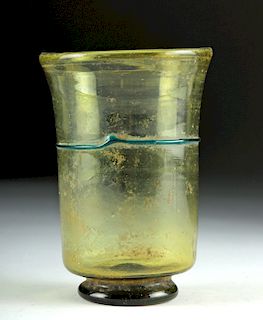 Roman Glass Cup w/ Blue Trailing