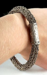 Viking Silver Braided Wire Bracelet, 60.8 g