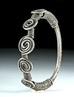 Large Viking Silver Twisted Wire Bracelet, 92.1 g