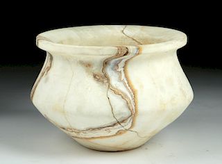 Large Bactrian Banded Alabaster Vase
