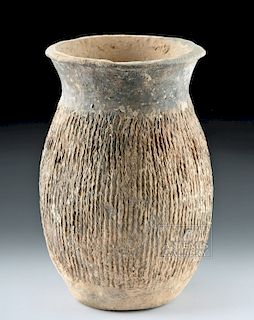 Chinese Neolithic Pottery Jar - Textured Surface