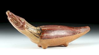 Very Rare Cocle Pottery Pacha in Caiman Form