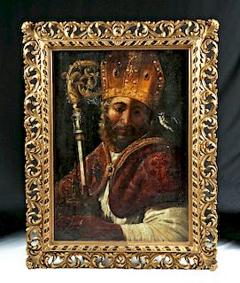 Framed 17th C. European Portrait of St. Augustine