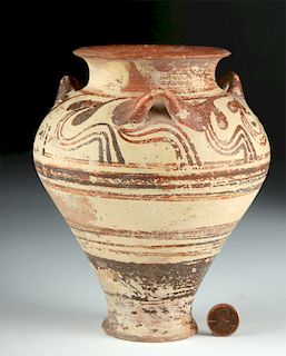 Fine Greek Mycenaean Bi-Chrome Pottery Pithos