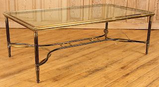 LARGE BRONZE GLASS COFFEE TABLE C.1970