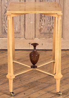 SATINWOOD TABLE WITH URN DECORATION