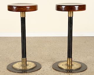 PAIR OF LACQUERED WOOD BAR STOOLS C.1960