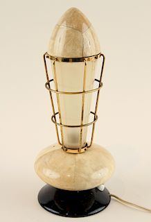 MID CENTURY MODERN PARCHMENT TABLE LAMP