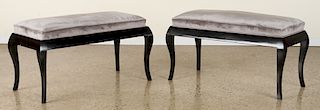 PAIR EBONIZED BENCHES MANNER OF ANDRE ARBUS